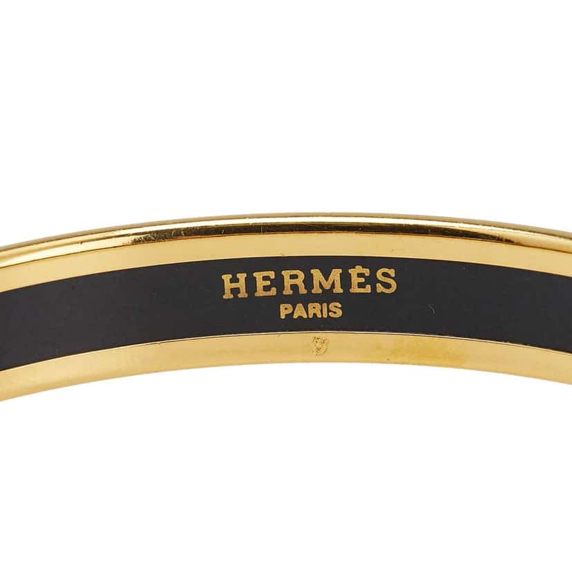 Hermès Narrow Enamel Cloisonne Bangle 62 Orange Good condition - Model View