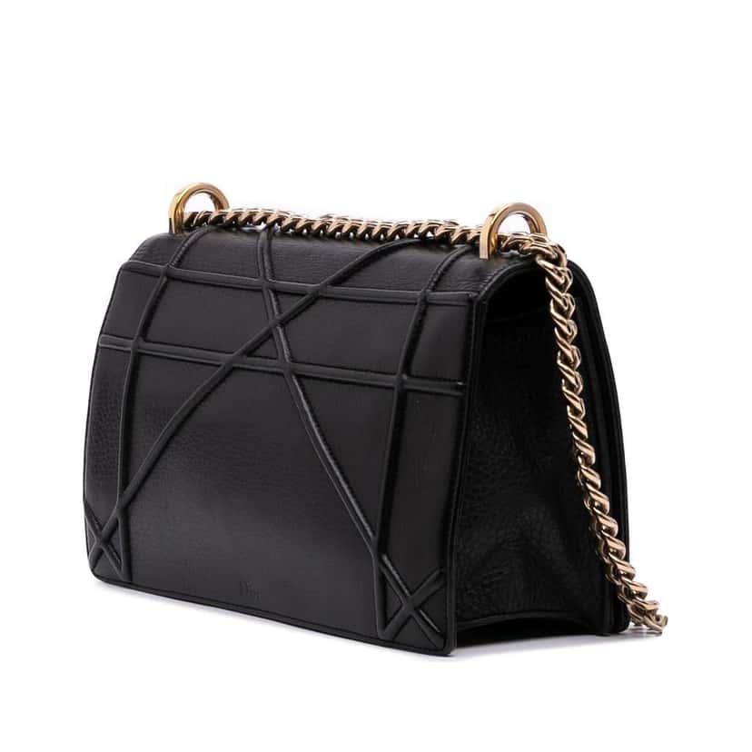 Dior Medium Calfskin Diorama Flap Black Leather Good condition - Back View
