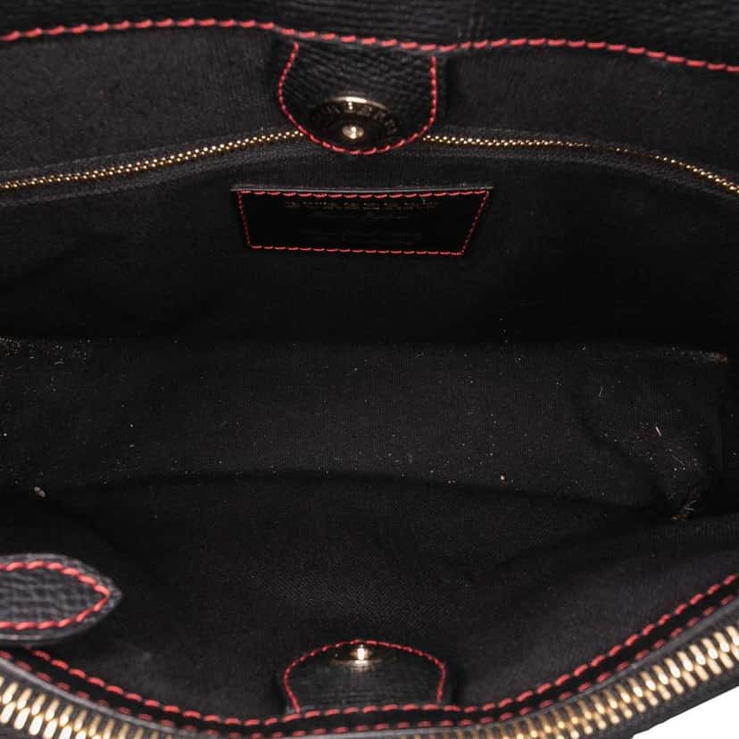 Burberry Medium Leather Patchwork and House Check Banner Satchel Red Leather Fair condition - Model View