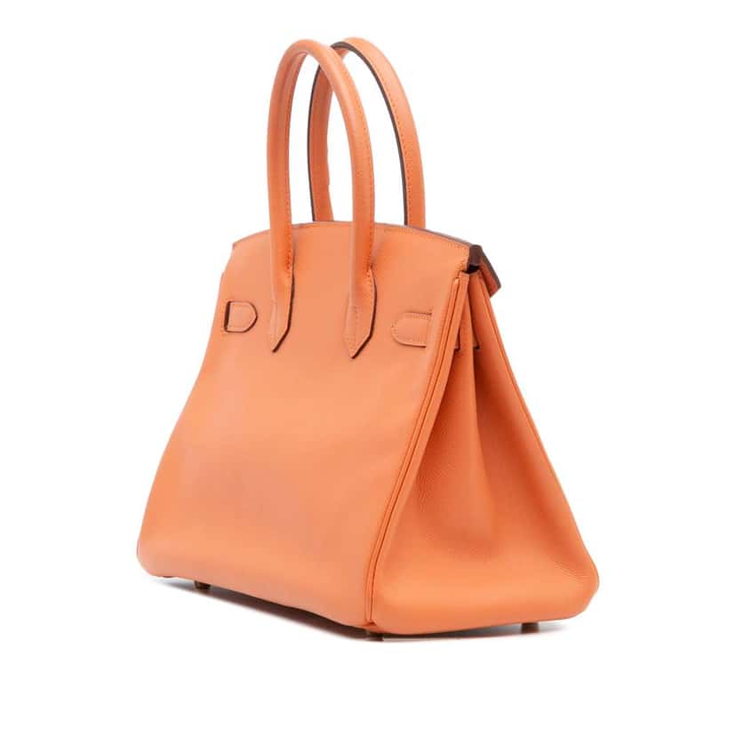 Hermès Epsom Birkin Retourne 30 Orange Leather Good condition - Back View