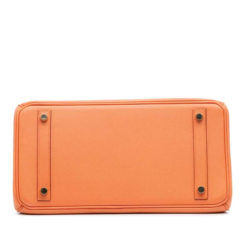 Hermès Epsom Birkin Retourne 30 Orange Leather Good condition - Inside View
