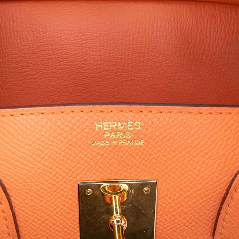 Hermès Epsom Birkin Retourne 30 Orange Leather Good condition - Box View