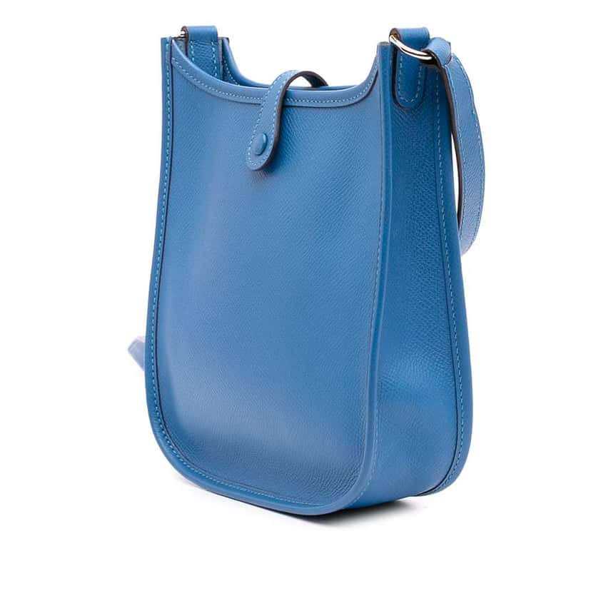 Hermès Epsom Evelyne TPM Blue Leather Good condition - Back View