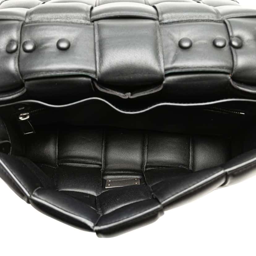 Bottega Veneta Nappa Intrecciato Padded Chain Cassette Satchel Black Leather Good condition - Model View