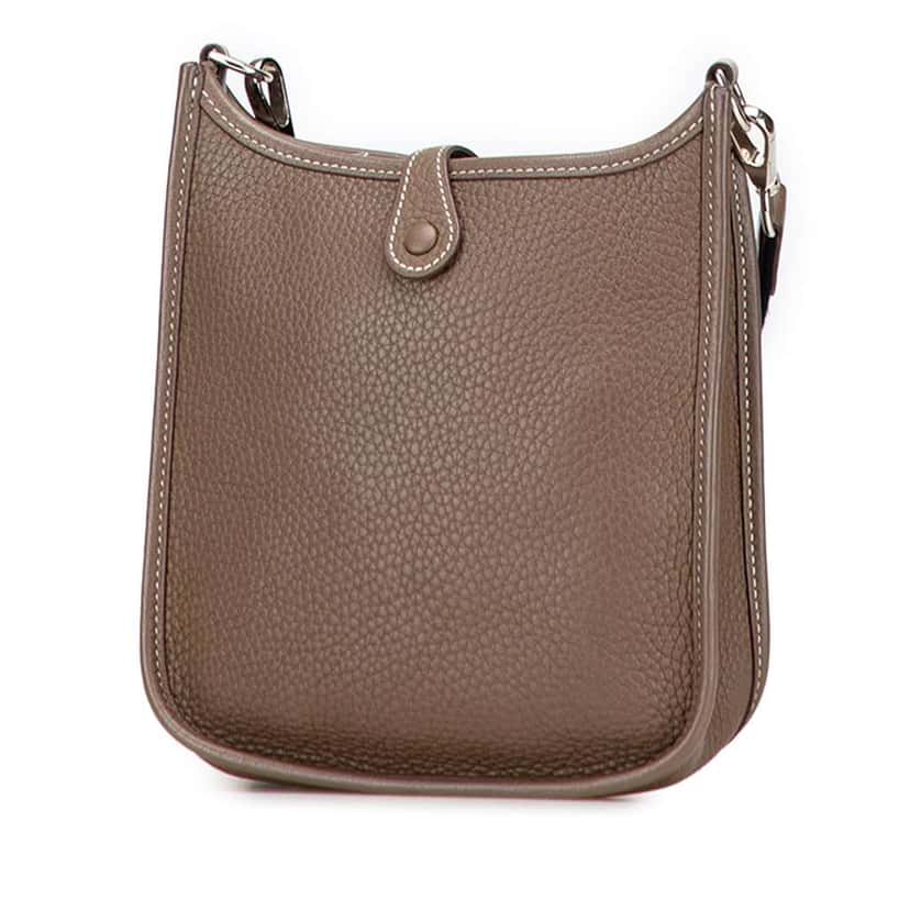 Hermès Clemence Evelyne TPM Brown Leather Good condition - Back View