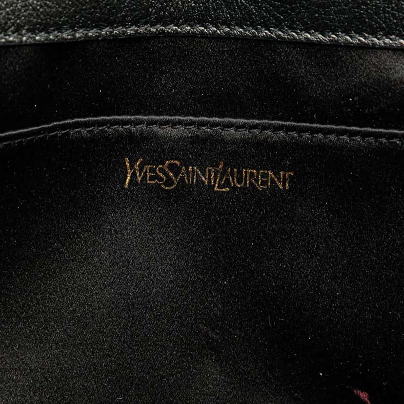 Saint Laurent Large Leather Monogram Belle De Jour Clutch Black Leather Good condition - Box View