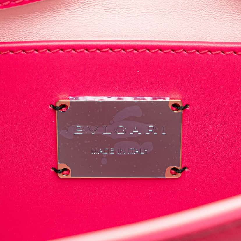 Bvlgari Small Leather Square Serpenti Forever Chain Crossbody Pink Leather Good condition - Box View