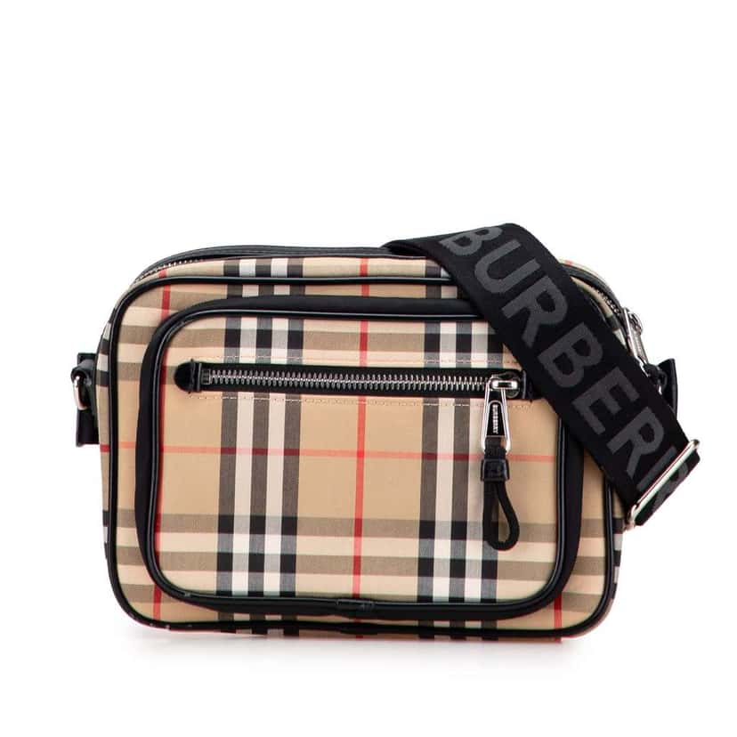 Burberry House Check Canvas Paddy Crossbody Brown Canvas Good condition - Front View