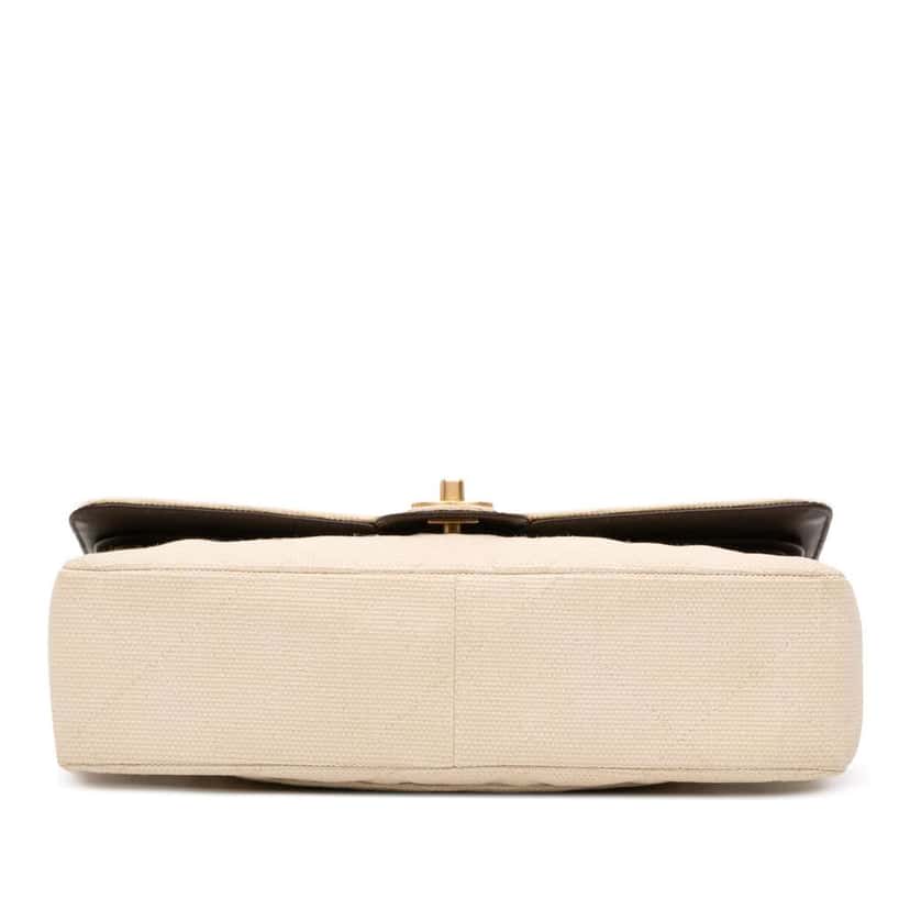 Chanel Medium Classic Canvas Double Flap Brown Canvas Good condition - Inside View