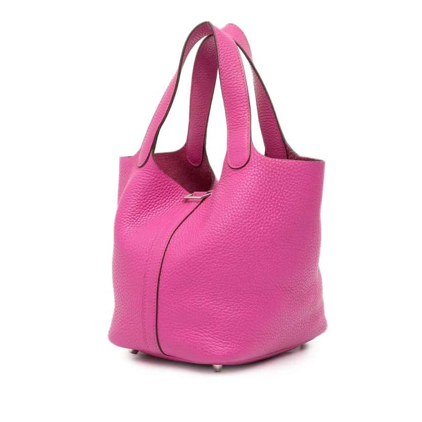 Hermès Clemence Picotin Lock 18 Pink Leather Good condition - Back View