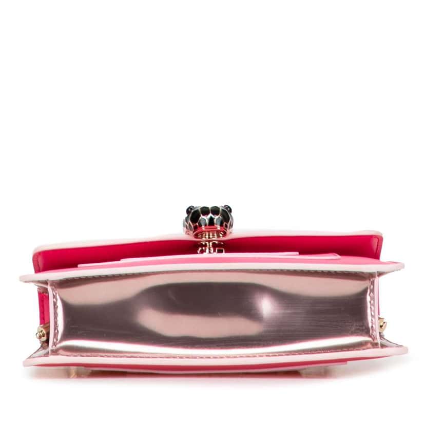 Bvlgari Small Leather Square Serpenti Forever Chain Crossbody Pink Leather Good condition - Inside View