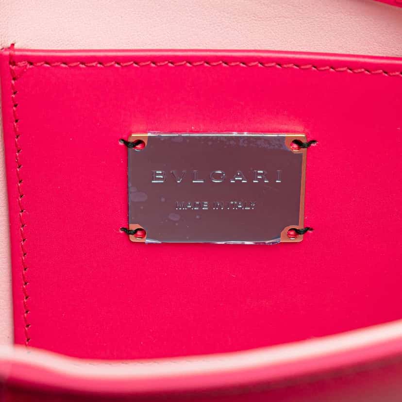 Bvlgari Small Leather Square Serpenti Forever Chain Crossbody Pink Leather Good condition - Box View