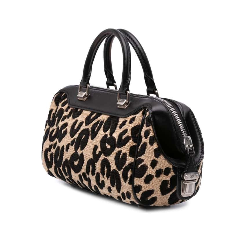 Louis Vuitton Stephen Sprouse Chenille Leopard Baby Bag Brown Wool Good condition - Back View