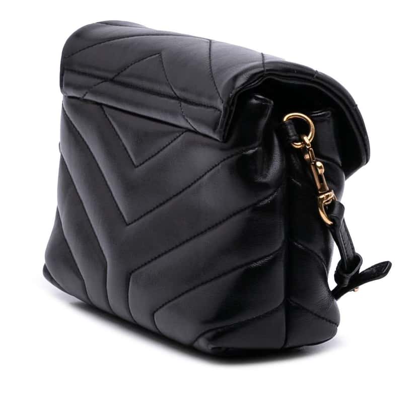 Saint Laurent Toy Matelasse Leather Monogram LouLou Crossbody Black Leather Good condition - Back View