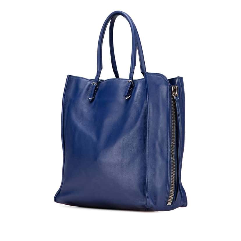 Balenciaga Leather Papier A5 Zip Around Tote Blue Leather Good condition - Back View