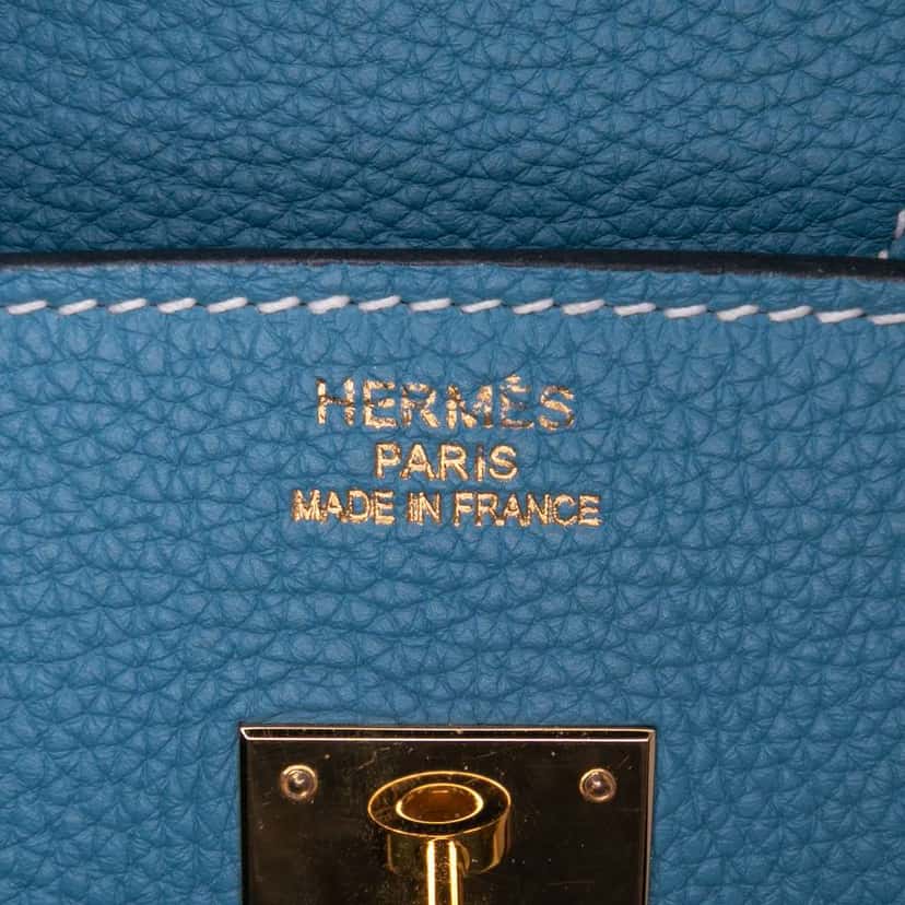 Hermès Togo Birkin Retourne 35 Blue Leather Good condition - Box View