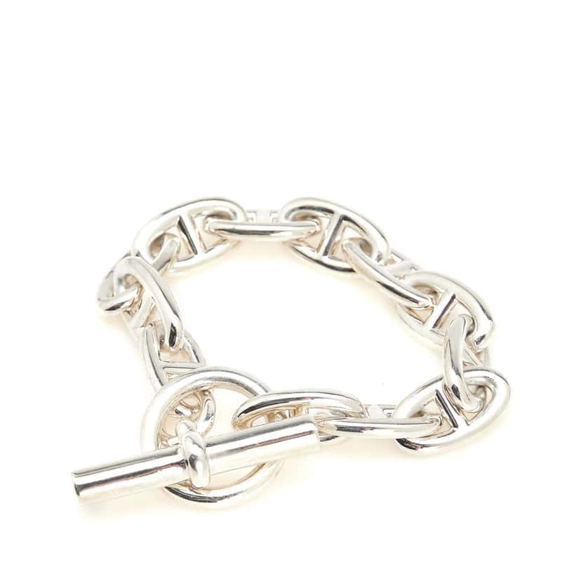 Hermès Large Sterling Silver Chaine d'Ancre Bracelet Silver Silver Good condition - Back View