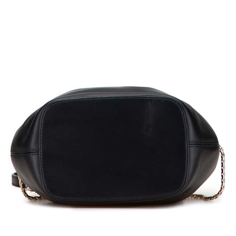 Bvlgari Leather Serpenti Forever Bucket Bag Black Leather Good condition - Inside View