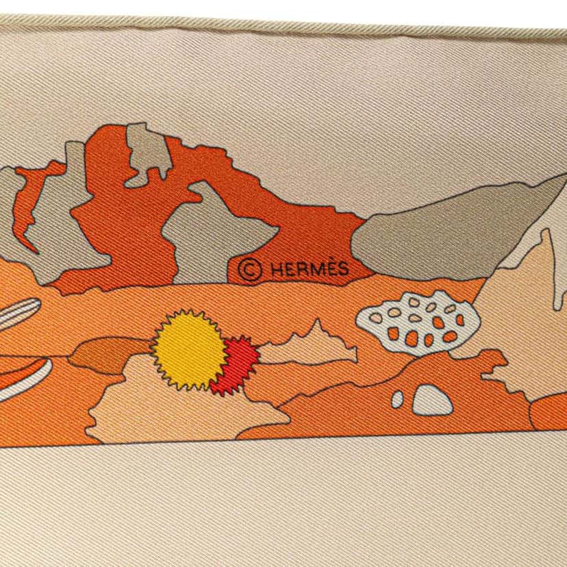 Hermès Bottes Story Silk Scarf Orange Silk Good condition - Model View