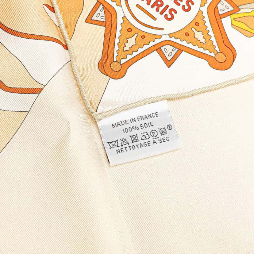 Hermès Bottes Story Silk Scarf Orange Silk Good condition - Box View