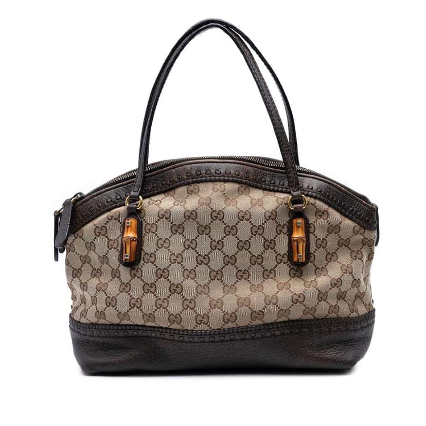 Gucci GG Canvas Laidback Crafty Handbag Brown Canvas Good condition - Front View