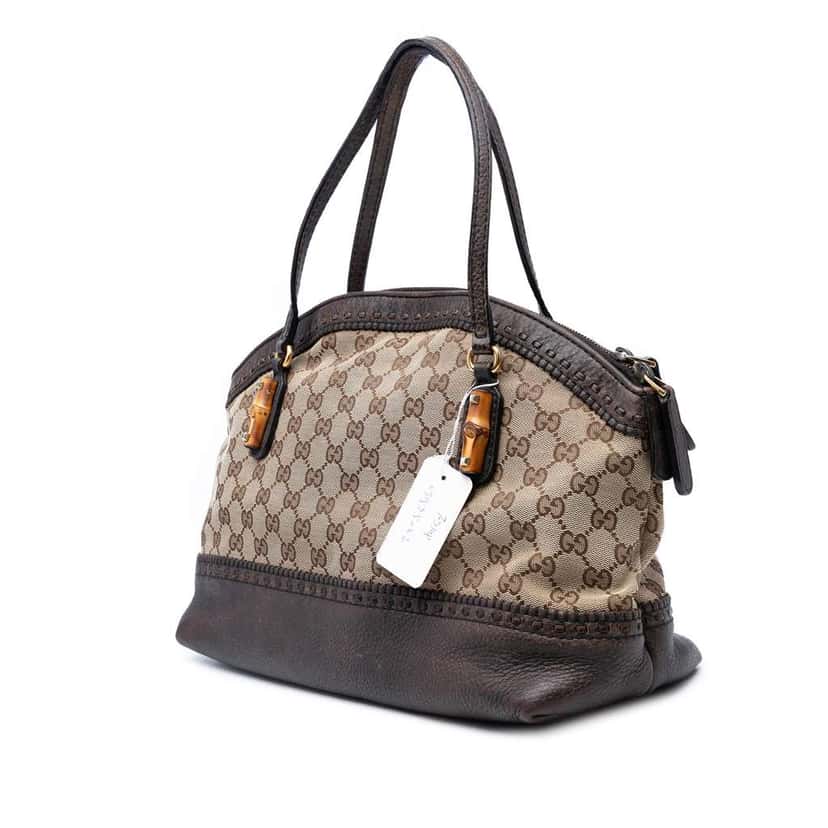 Gucci GG Canvas Laidback Crafty Handbag Brown Canvas Good condition - Back View