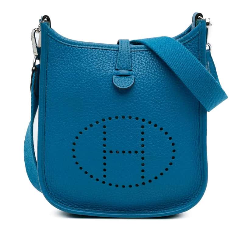 Hermès Clemence Evelyne TPM 16 Blue Leather Good condition - Front View