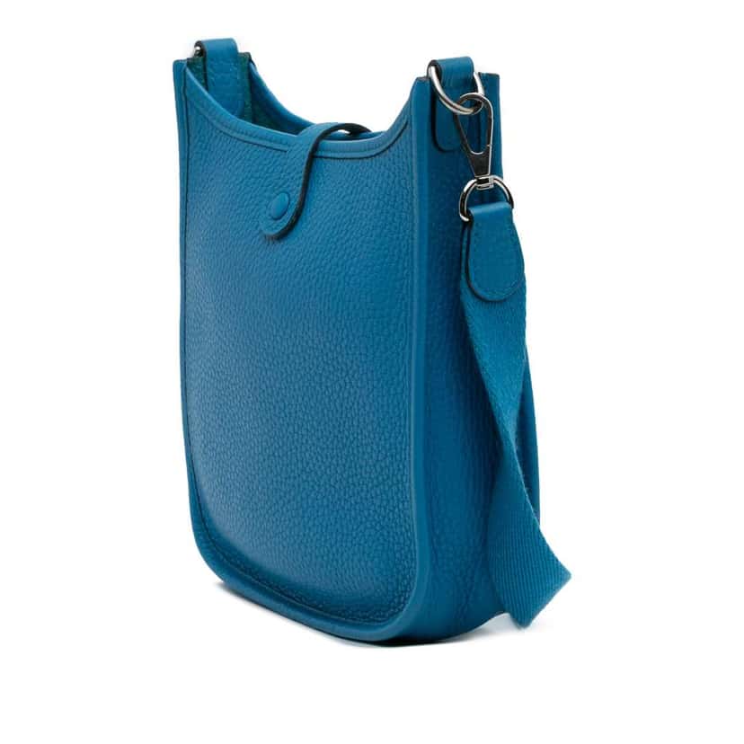 Hermès Clemence Evelyne TPM 16 Blue Leather Good condition - Back View