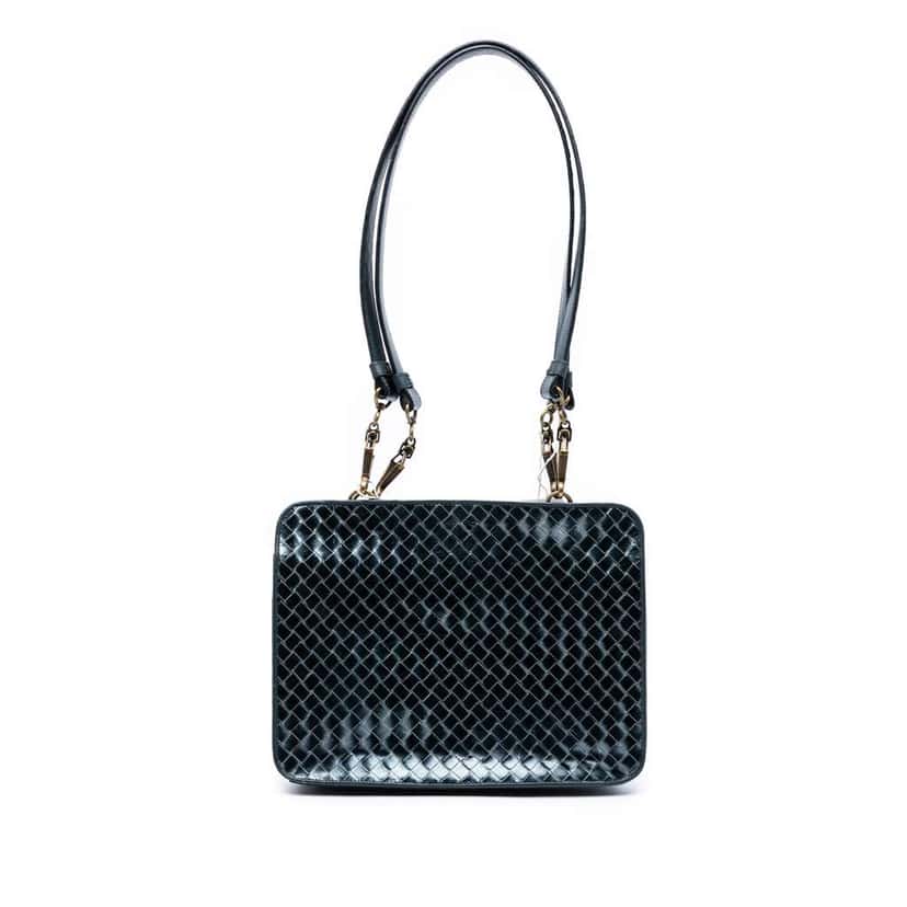 Bottega Veneta Nappa Intrecciato Shoulder Bag Blue Leather Good condition - Front View