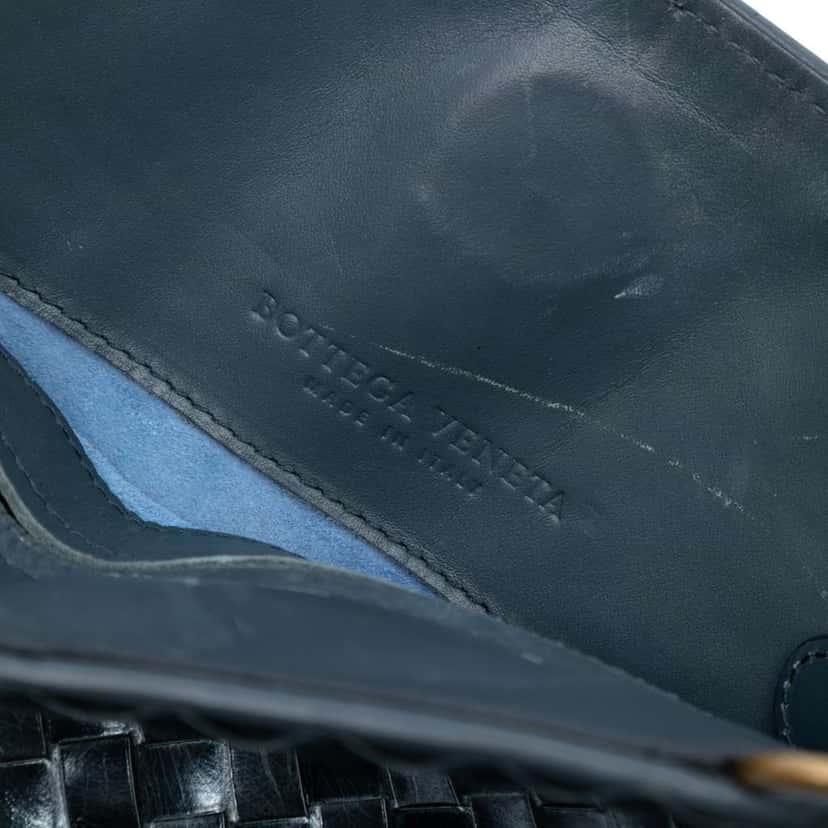 Bottega Veneta Nappa Intrecciato Shoulder Bag Blue Leather Good condition - Box View