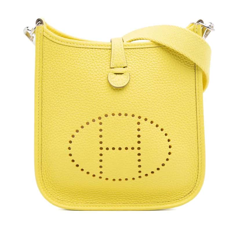 Hermès Clemence Evelyne TPM Yellow Leather Good condition - Front View