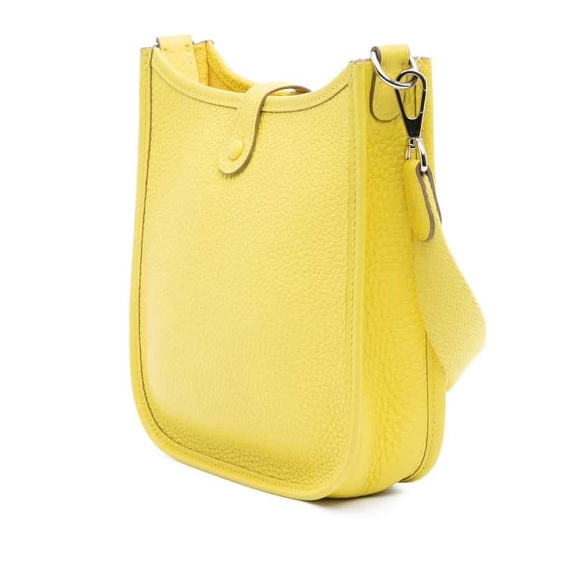 Hermès Clemence Evelyne TPM Yellow Leather Good condition - Back View