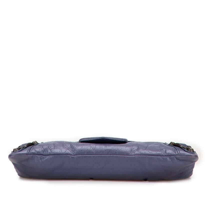 Balenciaga Lambskin Motocross Classic City Clutch Blue Leather Good condition - Inside View