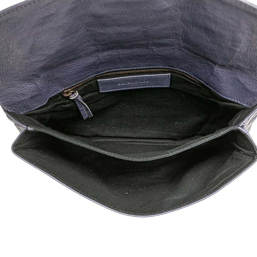 Balenciaga Lambskin Motocross Classic City Clutch Blue Leather Good condition - Model View