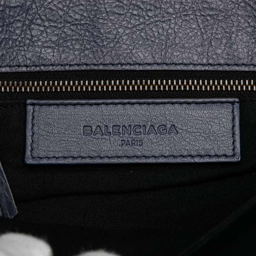 Balenciaga Lambskin Motocross Classic City Clutch Blue Leather Good condition - Box View