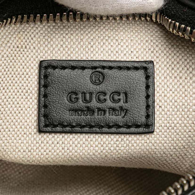 Gucci GG Embossed Perforated Leather Belt Bag Black Leather Good condition - Box View