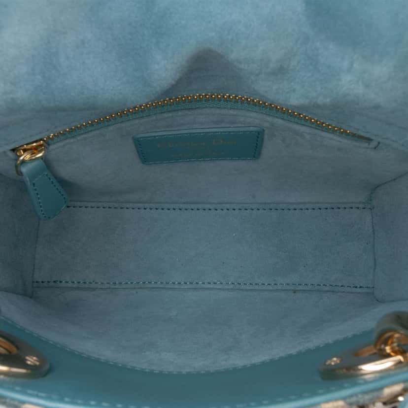 Dior Mini Canvas Honeycomb Embroidery Crystal Lady Dior Brown Canvas Good condition - Model View
