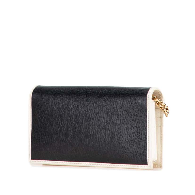 Gucci Adidas Leather Wallet On Chain Black Leather Good condition - Back View