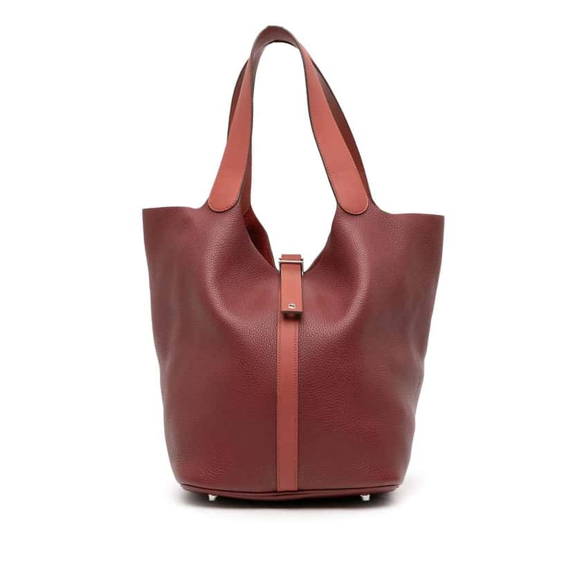 Hermès Bicolor Clemence and Swift Picotin Lock 31 Red Leather Good condition - Front View