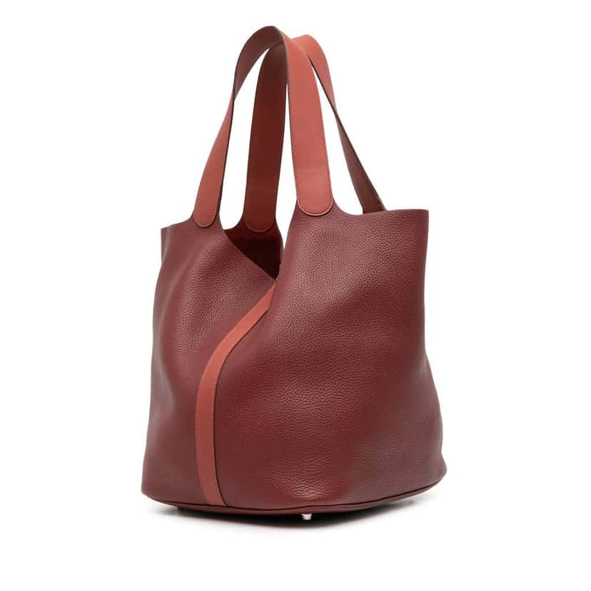 Hermès Bicolor Clemence and Swift Picotin Lock 31 Red Leather Good condition - Back View