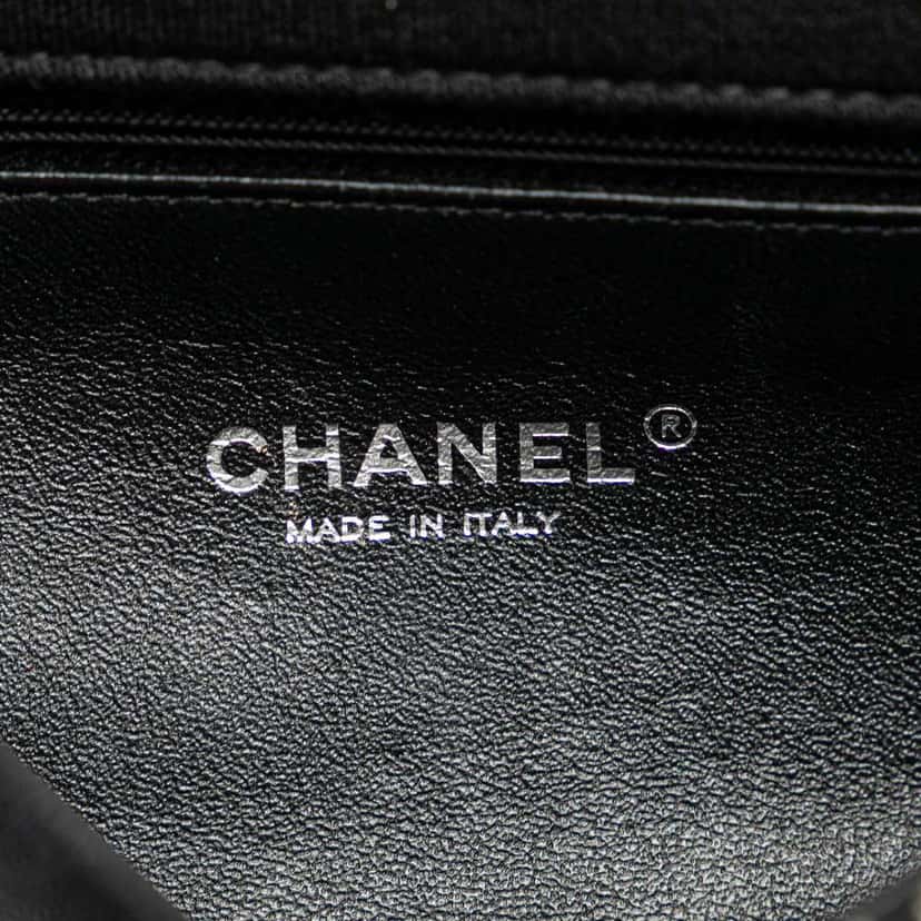 Chanel Medium Quilted Jersey and Tweed Chain Flap Black Cotton Good condition - Box View