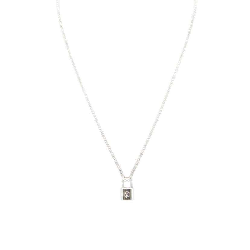 Louis Vuitton Sterling Silver Lockit Pendant Necklace Silver Silver Good condition - Front View