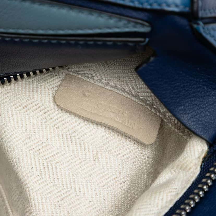 Loewe Medium Tricolor Calfskin Puzzle Satchel Blue Leather Good condition - Box View