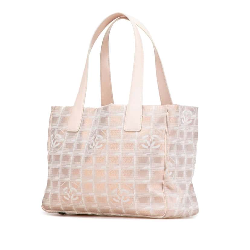 Chanel New Travel Line Nylon Tote Brown Good condition - Back View