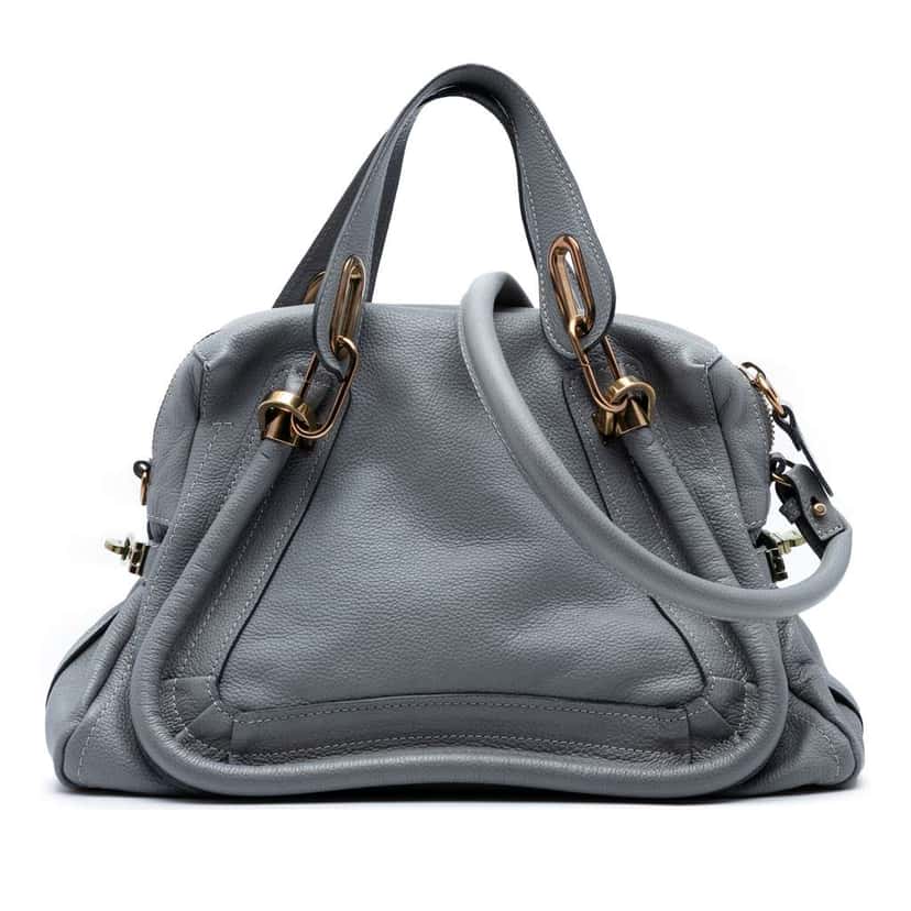 Chloé Medium Leather Paraty Satchel Grey Leather Good condition - Front View