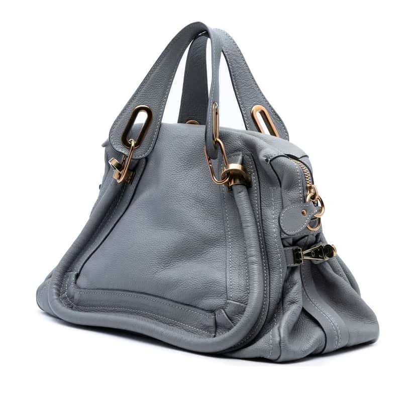 Chloé Medium Leather Paraty Satchel Grey Leather Good condition - Back View