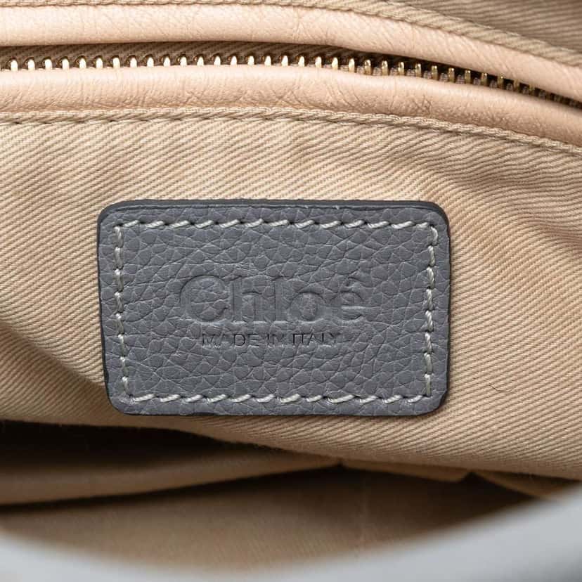 Chloé Medium Leather Paraty Satchel Grey Leather Good condition - Model View