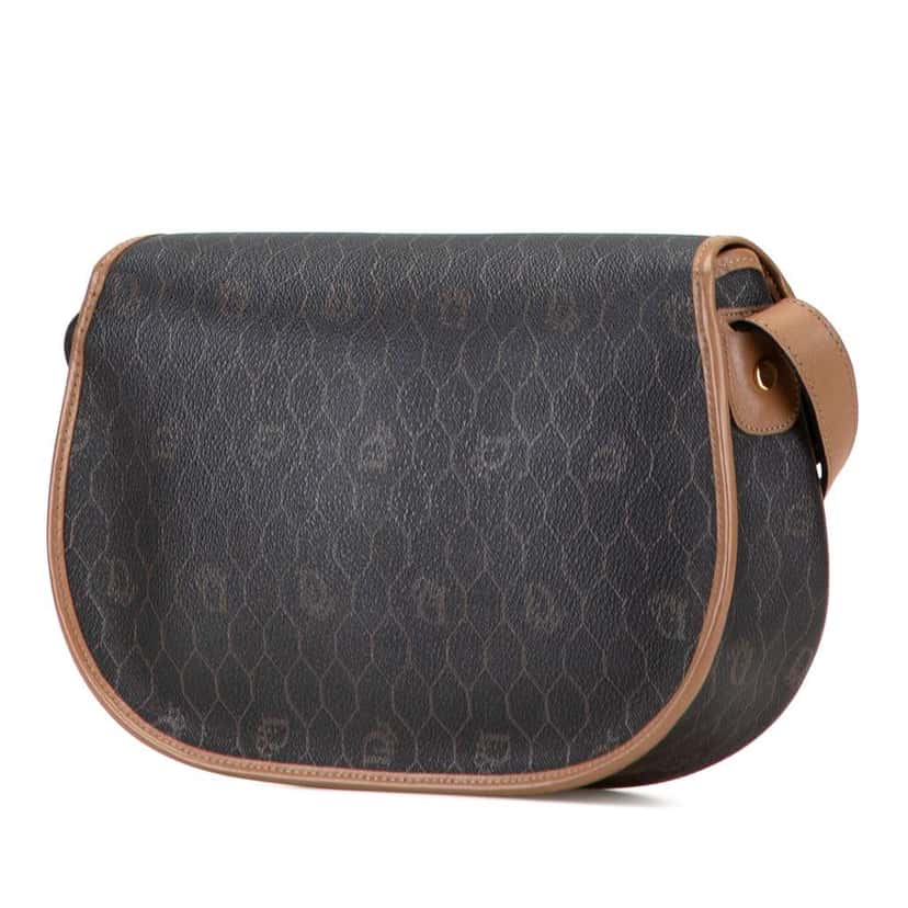 Dior Honeycomb Coated Canvas Crossbody Brown Canvas Fair condition - Back View