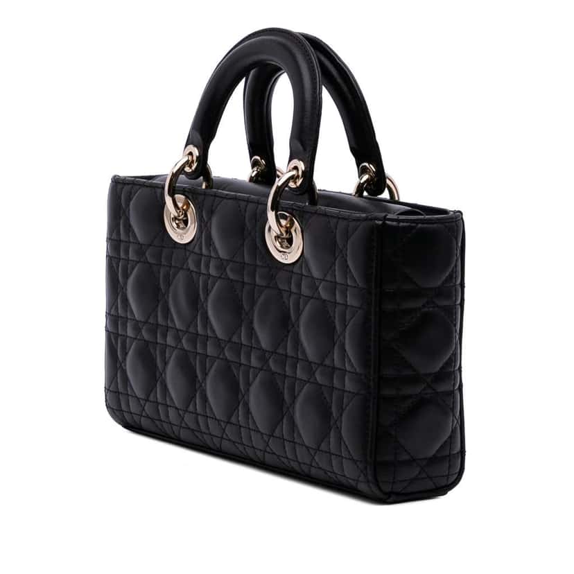 Dior Medium Lambskin Cannage Lady D Joy Black Leather Good condition - Back View