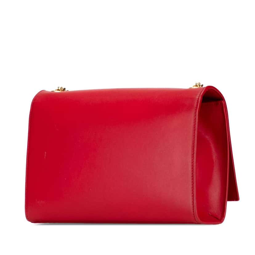 Saint Laurent Medium Smooth Calfskin Classic Monogram Kate Tassel Crossbody Red Leather Good condition - Back View